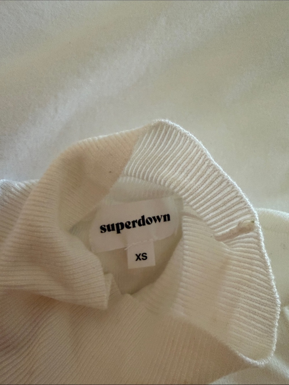 superdown Ribbed Mock Neck Tank - White - Picture 2 of 4